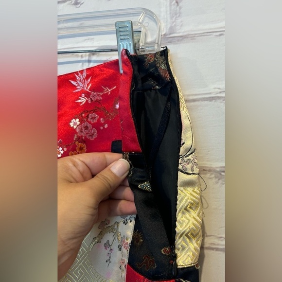 Sophie Chang Studio Silky Asian Patchwork Skirt - Picture 4 of 6